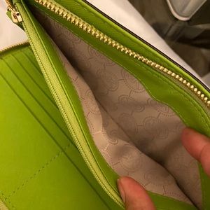 Michael Kors lime green leather wallet